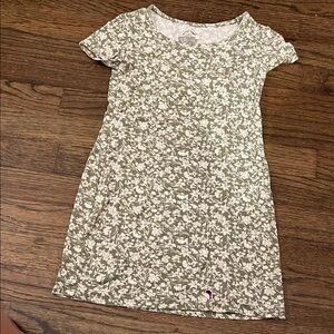 Art Class Green and White Floral Kids Dress